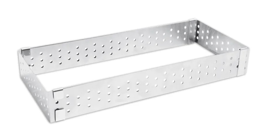 Edelstahlbackfrom perforiert ausziehbar 22-42cm H3cm