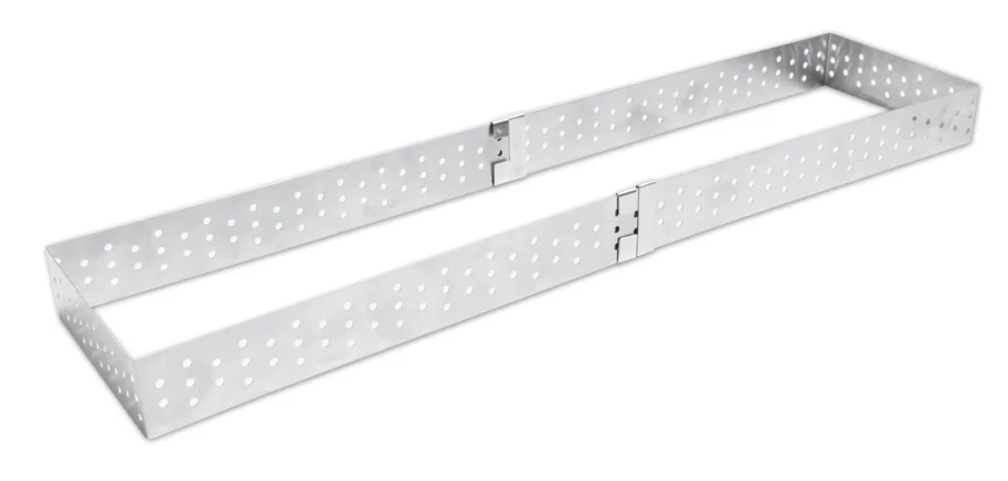 Edelstahlbackfrom perforiert ausziehbar 22-42cm H3cm