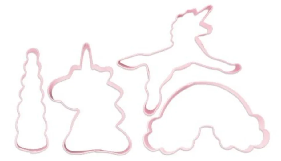 4-tlg. Set Ausstecher Einhorn