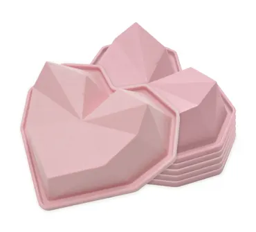 6er Set Silikonform Diamantherzen