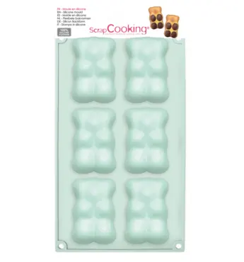 6er Silikonbackform Teddy Bär