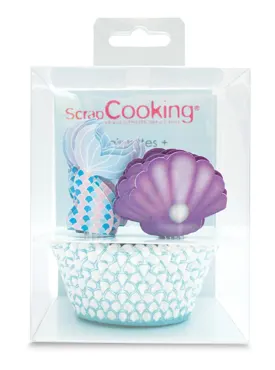 24 Muffinförmchen u. 24 cake toppers Meerjungfrau