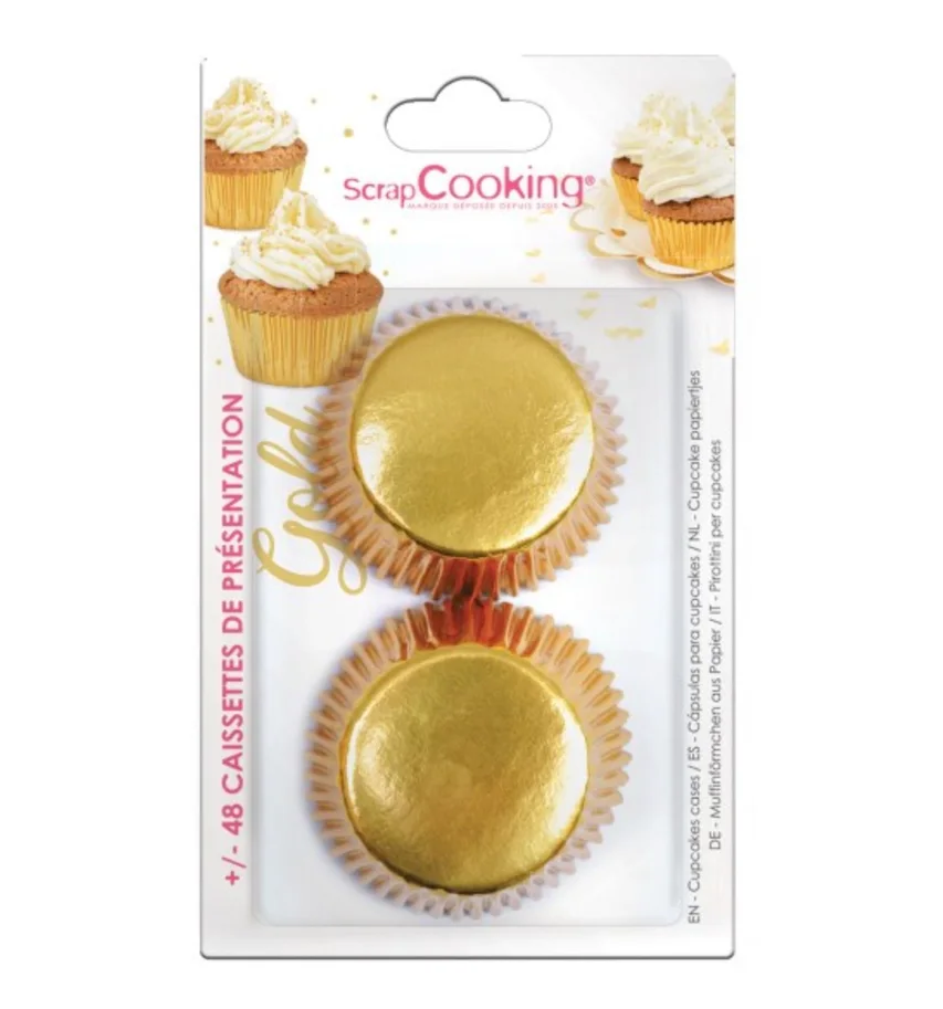 48 Stk. Cupcake Formen gold