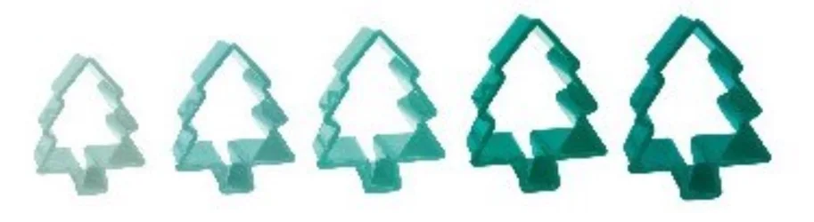 5 sortierte Ausstecher Weihnachtsbaum
