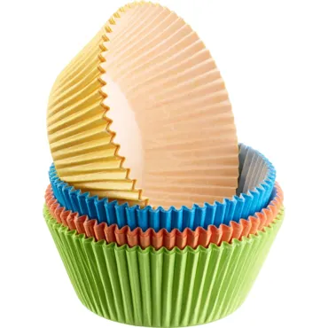80 Muffin Papier-Backförmchen, farbig, 4-farbig sortiert