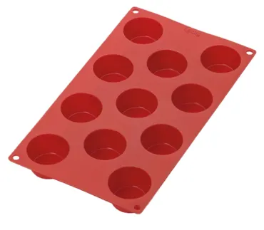 Backform für 11 Muffins D5cm H3cm 50ml Silikon rot