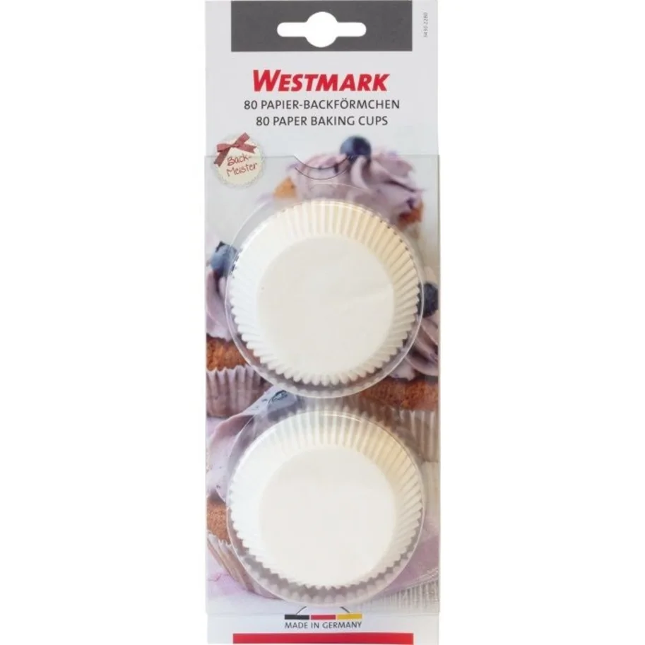 80 Muffin Papier-Backförmchen, weiss