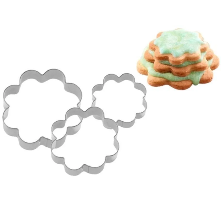 3 Stk. Terrassen-Ausstechformen Rosette, 4,5,6cm