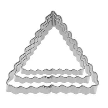 3 Stk. Terrassen-Ausstechformen Dreieck gewellt, 4,5,6cm