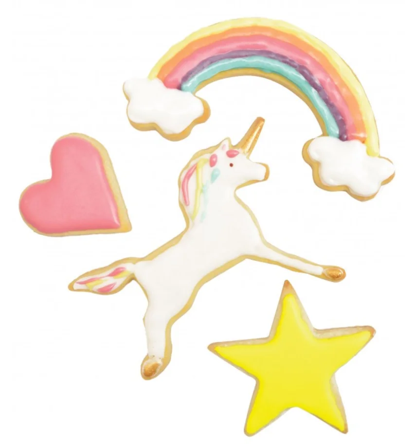 4-tlg. Set Ausstecher Einhorn