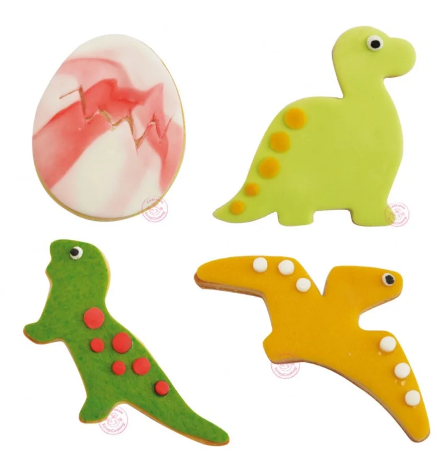 4-tlg. Set Ausstecher Dino