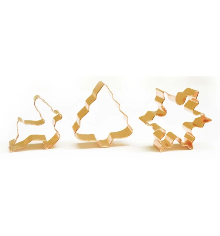 3 Stk. Ausstecher gold Schneeflocke Weihnachtsb. Wild