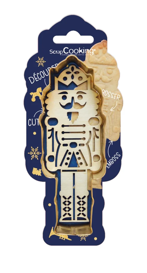 Goldener Ausstecher Nussknacker mit Holzpräger