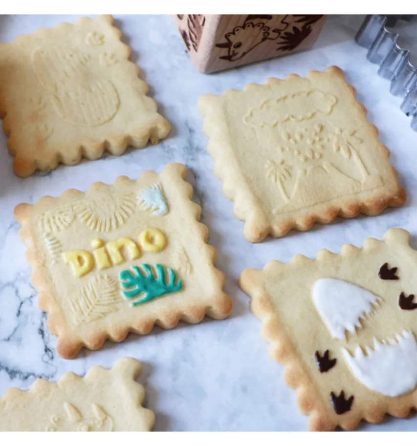 Cookie Stamp, Würfelstempel u. Ausstecher, Dino