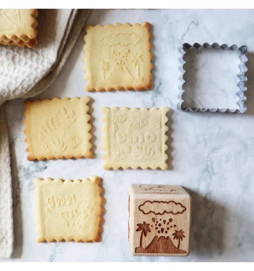 Cookie Stamp, Würfelstempel u. Ausstecher, Dino