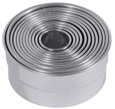 Ausstechersatz glatt 12-tlg. 2.5 - 10.5cm H: 5cm, Edelstahl