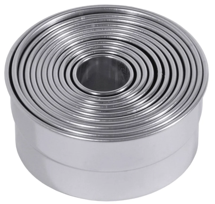 Ausstechersatz glatt 12-tlg. 2.5 - 10.5cm H: 5cm, Edelstahl