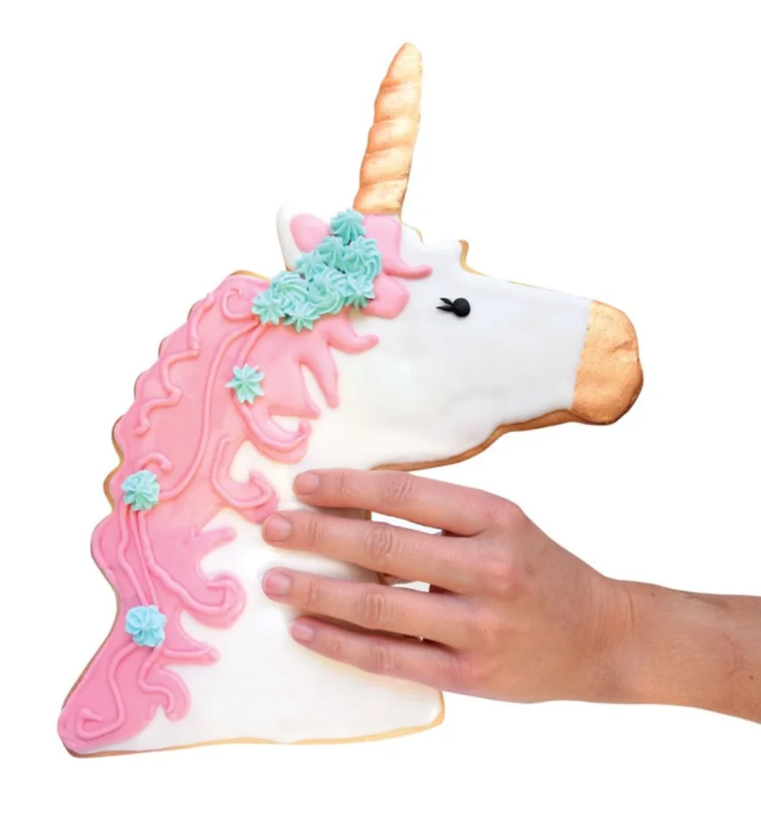 Edelstahlbackform Ausstechform XXL Einhorn 29x26cm