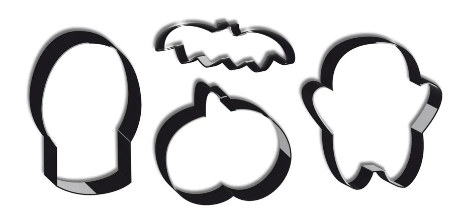 4-tlg. Set Ausstechform Halloween