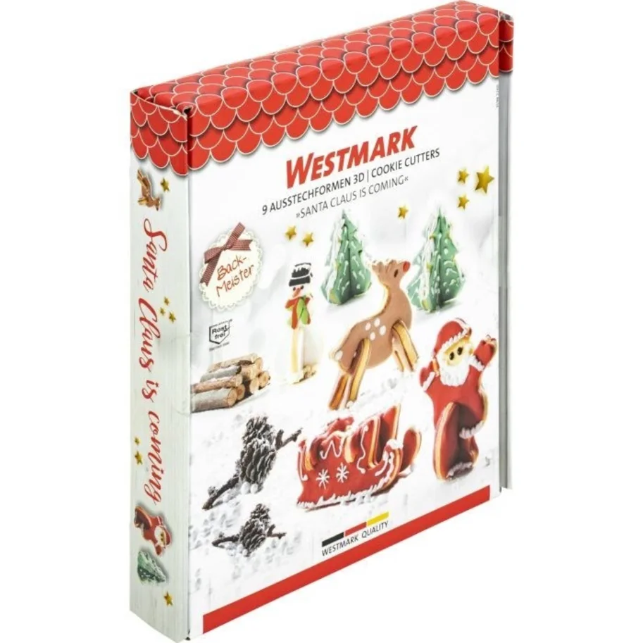 9-tlg. 3D Set Santa Claus is coming Ausstechformen
