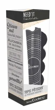 Silikonbackmatte schwarz inkl. Hilfslinien u. Rezept