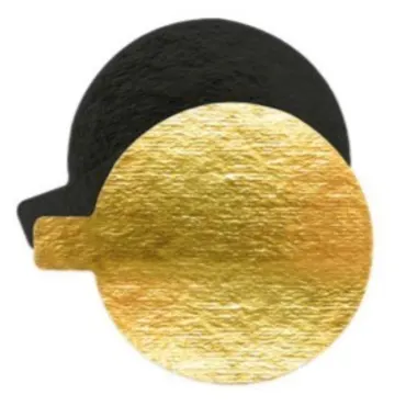 10er Set Tortenhalter gold/schwarz rund 8cm