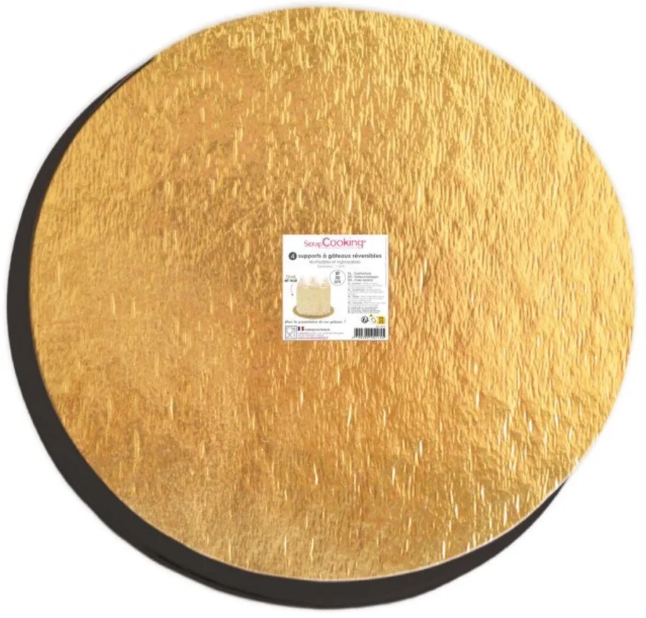 4er Set Tortenhalter gold/schwarz rund 30cm