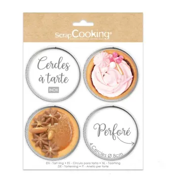 4er Set Tortenringe perforiert rund 8cm