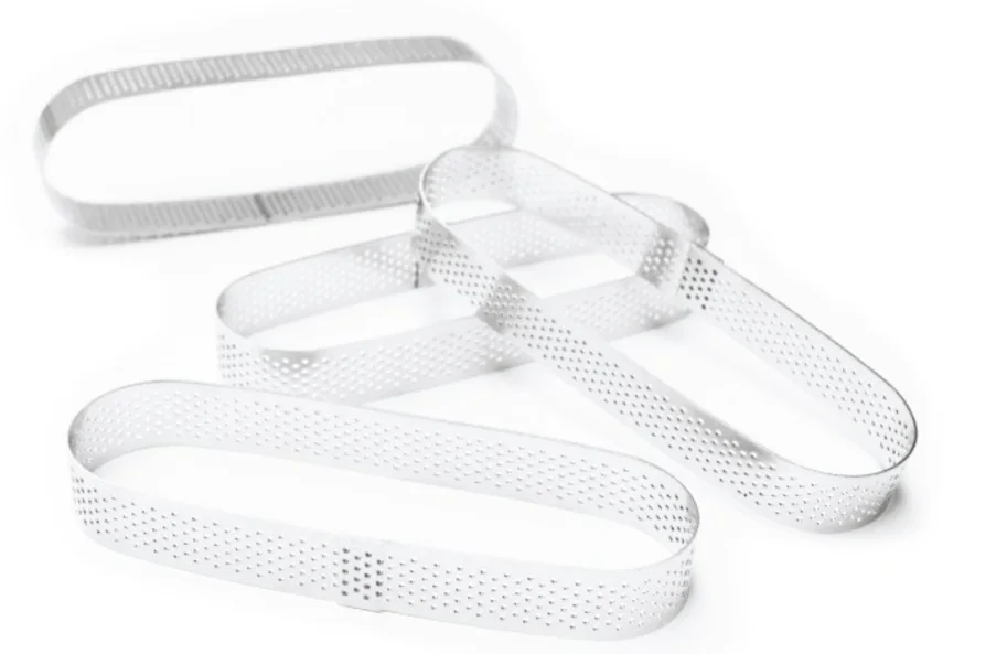 4er Set Tortenringe perforiert oval 15x4cm