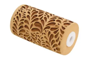 Teigrolle aus Holz geprägt, Blätter