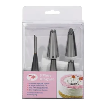 6er Set Spritzbeutel 5 Aufsätzen und 1 Beutel