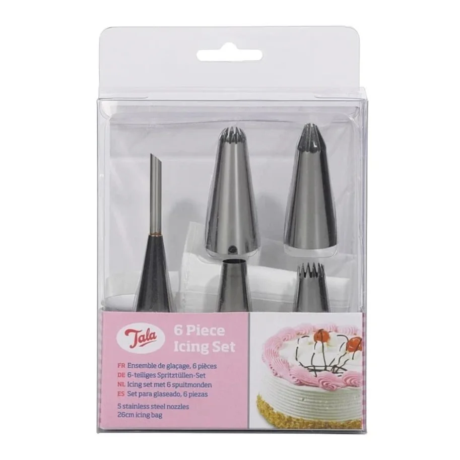 6er Set Spritzbeutel 5 Aufsätzen und 1 Beutel