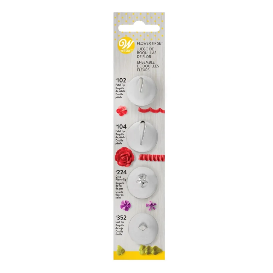 4er Set Spritztüllen Blumen und Blätter Nr102/104/224/352