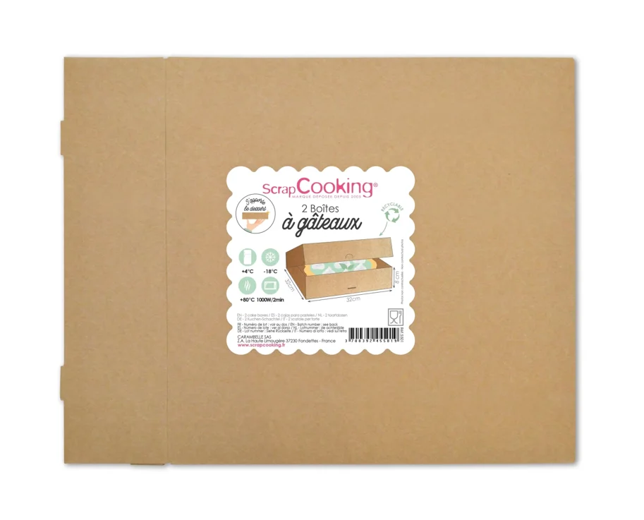 2er Set Tortenschachteln 32x32x8cm
