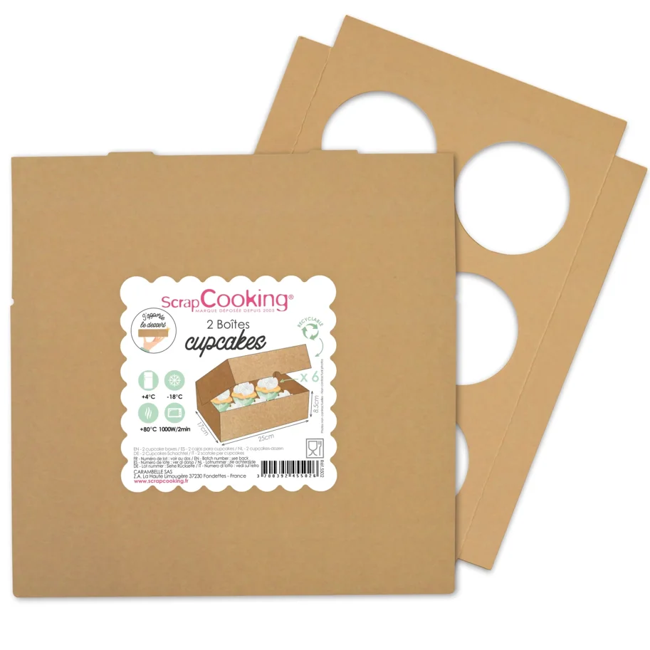2 Cupcake-Schachteln für je 6 Stück, 17x25cm H8.5cm