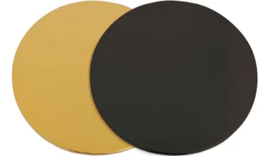 6er Set Untersetzer für Kuchen gold/schwarz 24cm