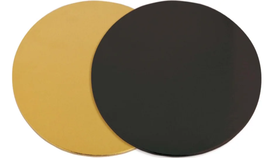 6er Set Untersetzer für Kuchen gold/schwarz 24cm