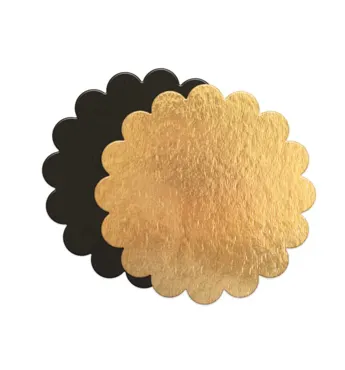 5 Stk. Kuchenhalter Blumenform gold/schwarz D24cm