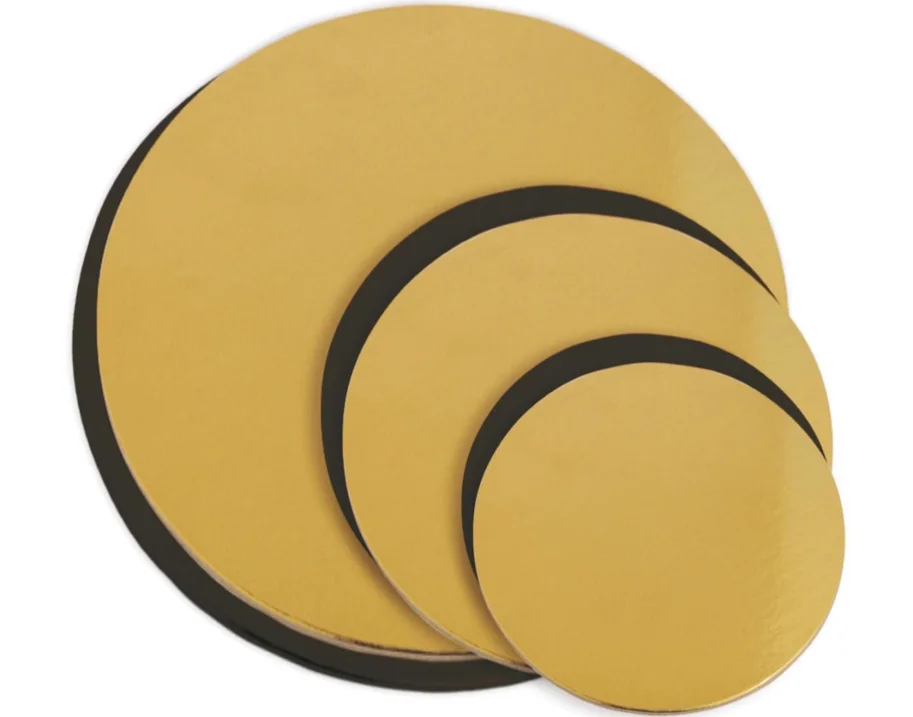 6er Set Untersetzer für Kuchen gold/schwarz D14/ 18/ 22cm
