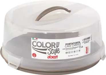 Tortenbox D30cm H15 Haube klar, Boden weiss (ohne Kühlakku)