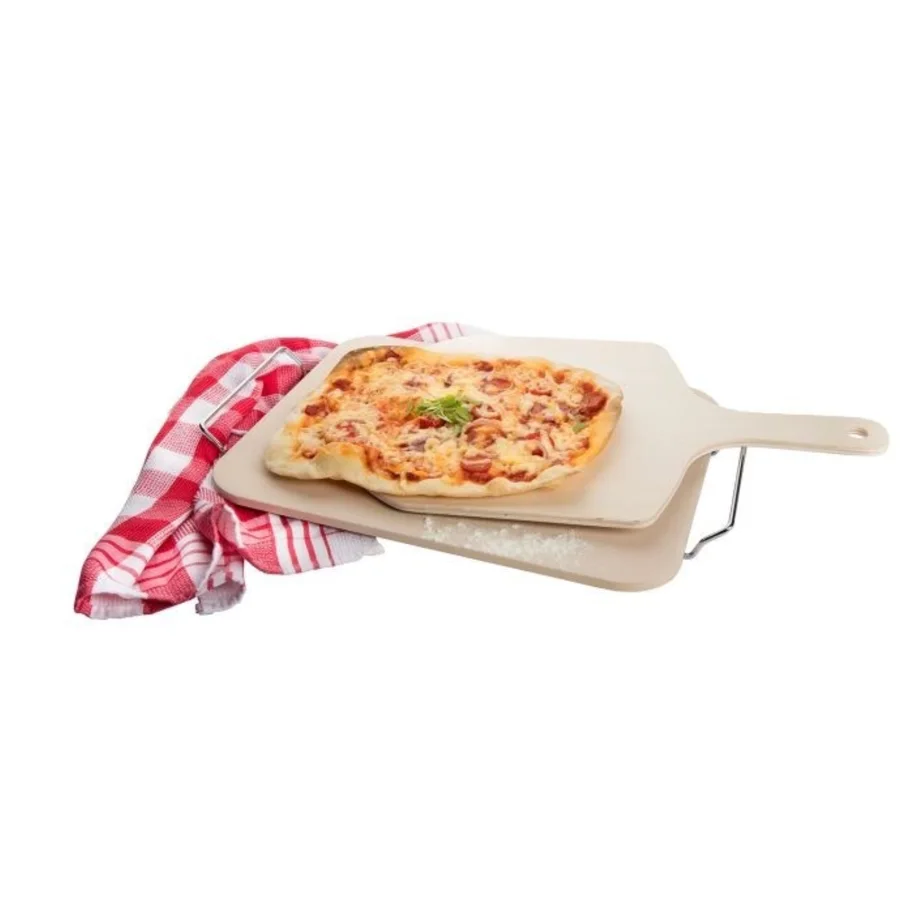 Pizzastein eckig, keramik, 38x33cm