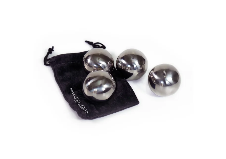 4er Set Eiswürfel, Kugel Edelstahl, D 4cm