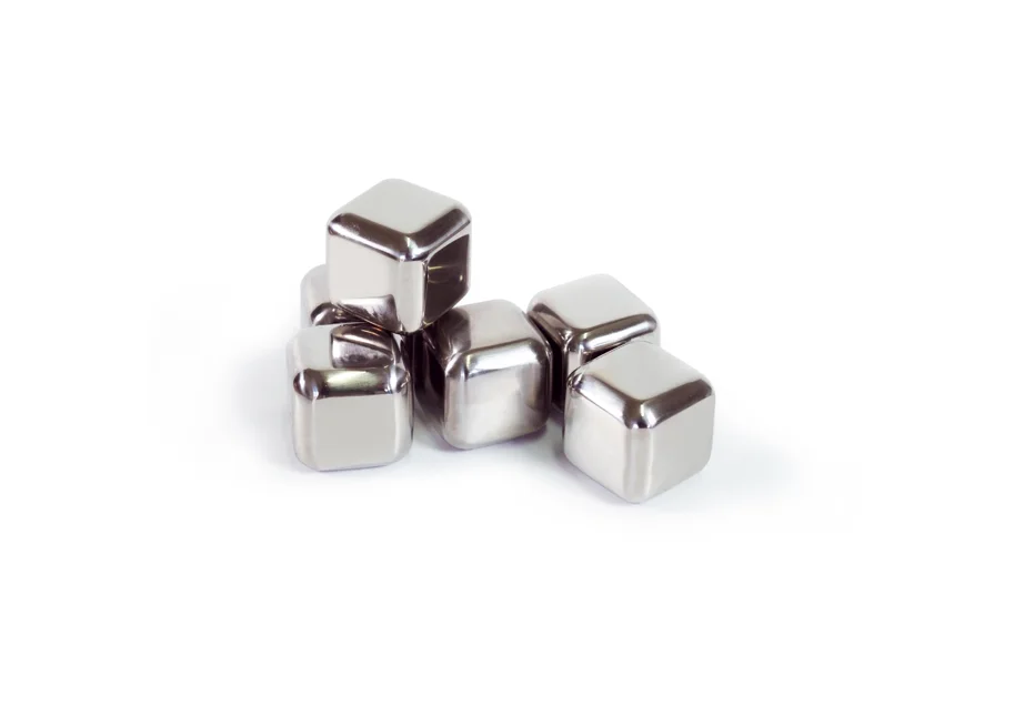 6er Set Eiswürfel, Edelstahl, 2.7x2.7x2.7cm