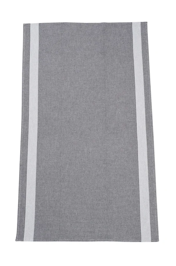 Waffeltuch 50x85cm, schwarz mit weissem Rand