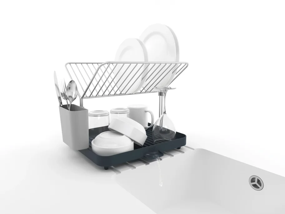 Y-Rack Geschirrabtropfständer m. Gitter, grau