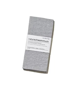 2er Set Dish Cloth Naturschwammtuch, grau 17x8cm, H1cm