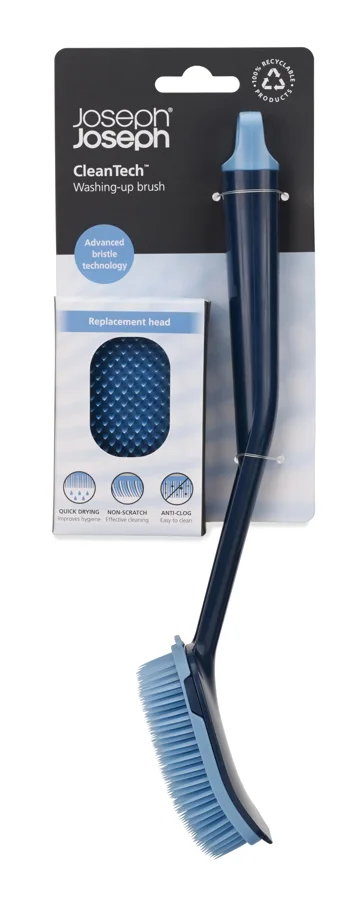 CleanTech Spülbürste mit Ersatzkopf Blau