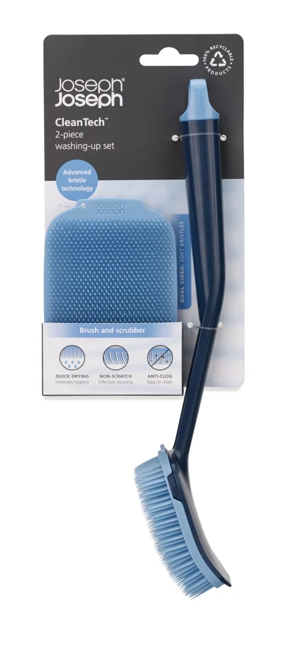 CleanTech Spülbürsten- und Schrubber-Set 2tlg. Blau