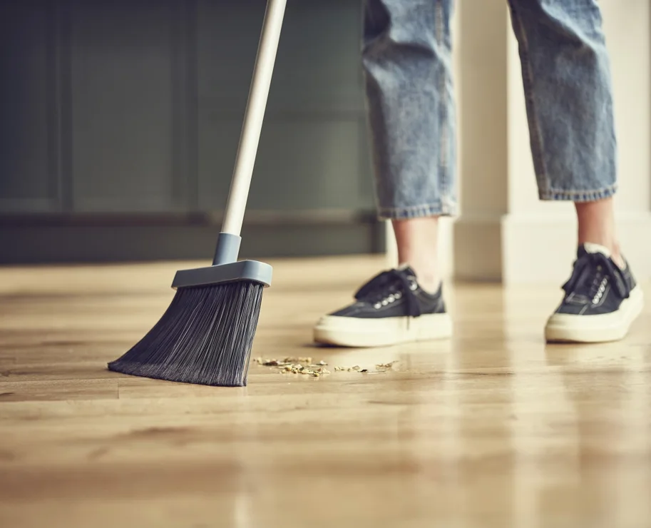 CleanStore Besen mit langen Borsten Blau
