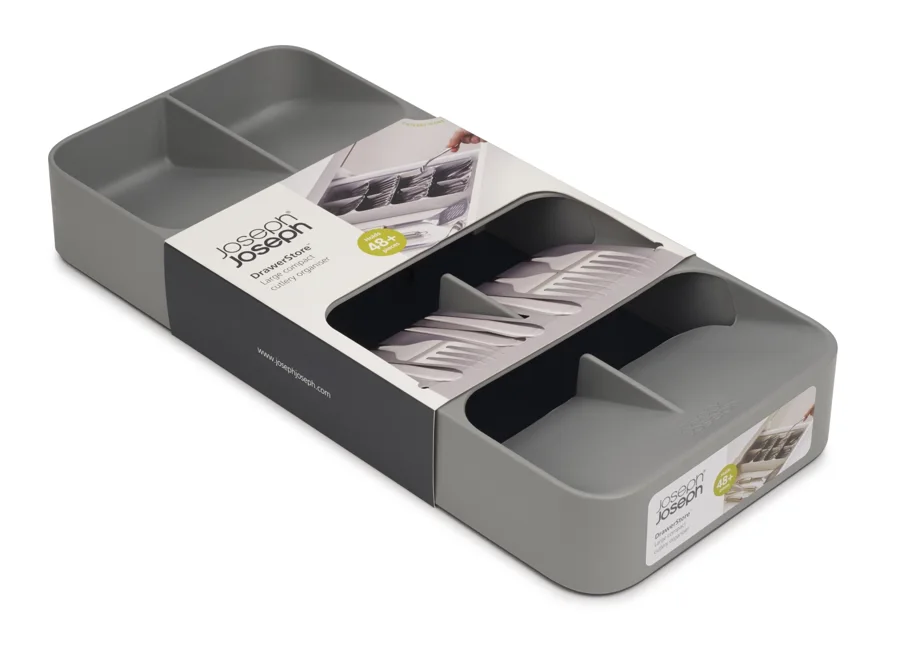 DrawerStore grosser, kompakter Besteckkasten Grau